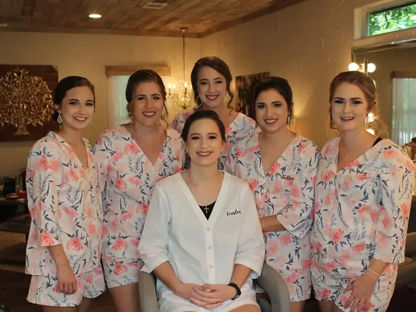 Bridal party getting ready at Bridal Art Studio, Sugar Land